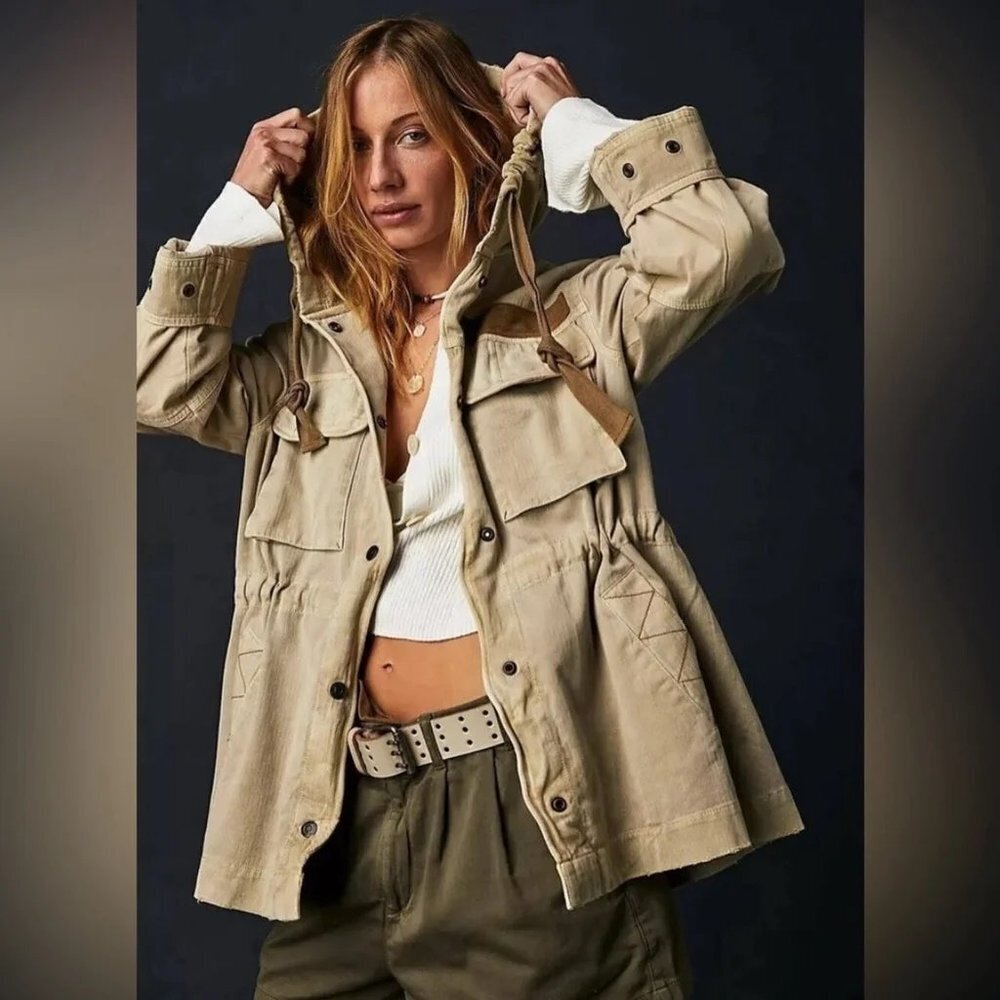 NWT New Free People Trapeze Military Jacket Size S